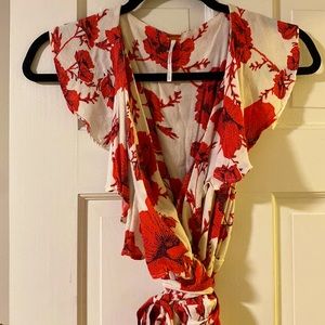 Floral Free People wrap dress